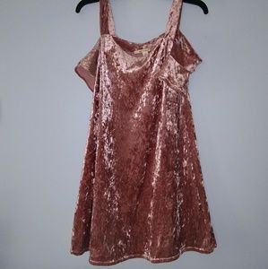 Pink Crushed Velvet Dress